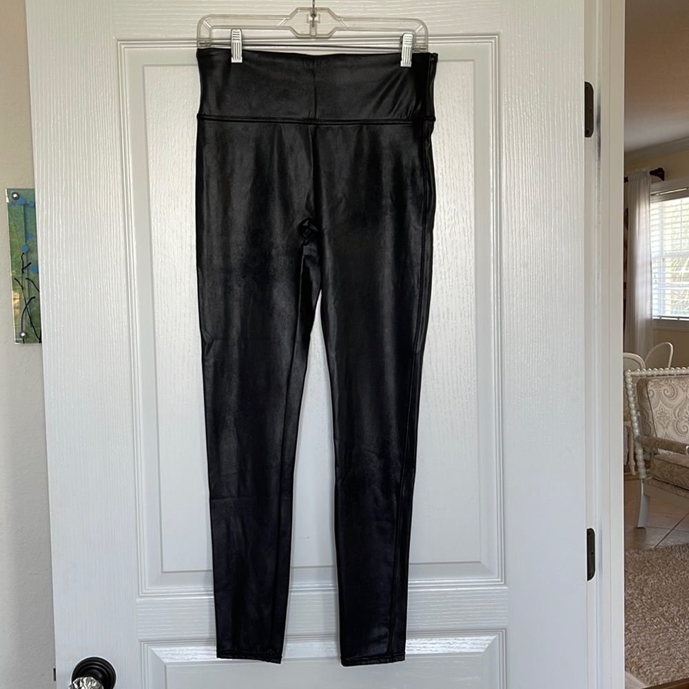 Spanx metallic black leggings-XL